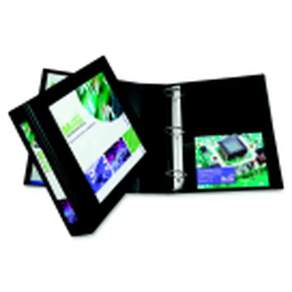 Avery 3-Ring Binder, 11x8.5 in. Framed View, 2 in. Locking Rings, 1-Touch EZD Locks, PVC-Free, with Spine Labels - Black