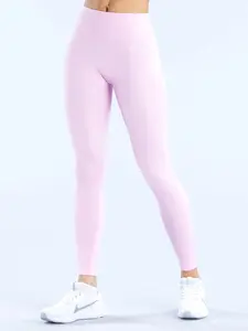 Women's Soft High-Waisted Yoga Pants, Ideal for Gym Running & Cycling, Casual Plain Design, All-Season Wear, Comfortable Fitness Apparel, Athletic Leggings
