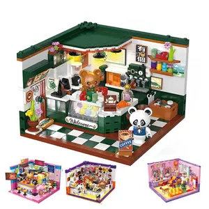 Coffee Shop Design Building Blocks, Creative 3D Puzzle Room Model Toys, Birthday Gifts for Teenager & Teenager