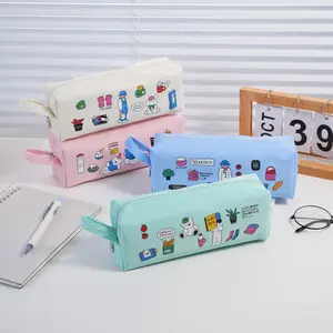 Macaron Fresh Wind Large Capacity Waterproof Handheld Shoulder Bag, Smooth Zipper Stationery Storage Pouch for Students School Office Daily Use, Versatile Shoulder Bag