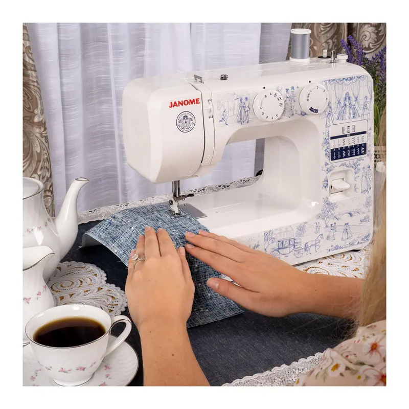 Toile sewing machine being used for a fabric project
