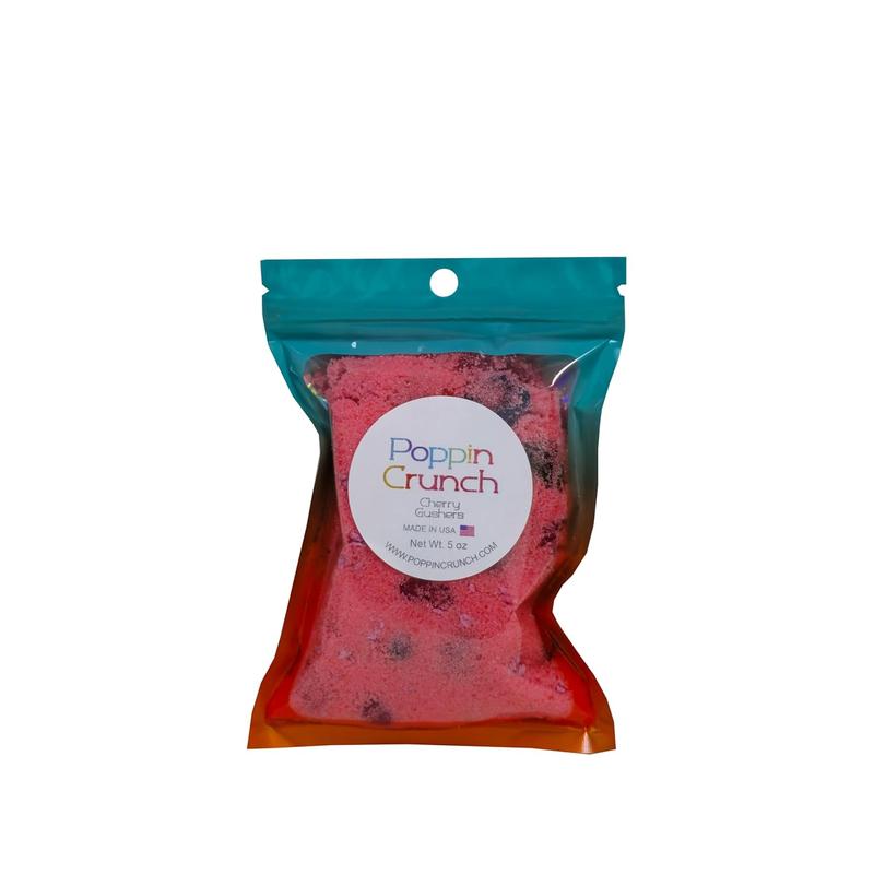 HOT - Poppin Crunch Cherry Flavored Gushers Candy Snacks 1-2 LBS - Choice of Sweet or Sour Bonbon Candies Corn Sugar (5 Ounces, Sour)