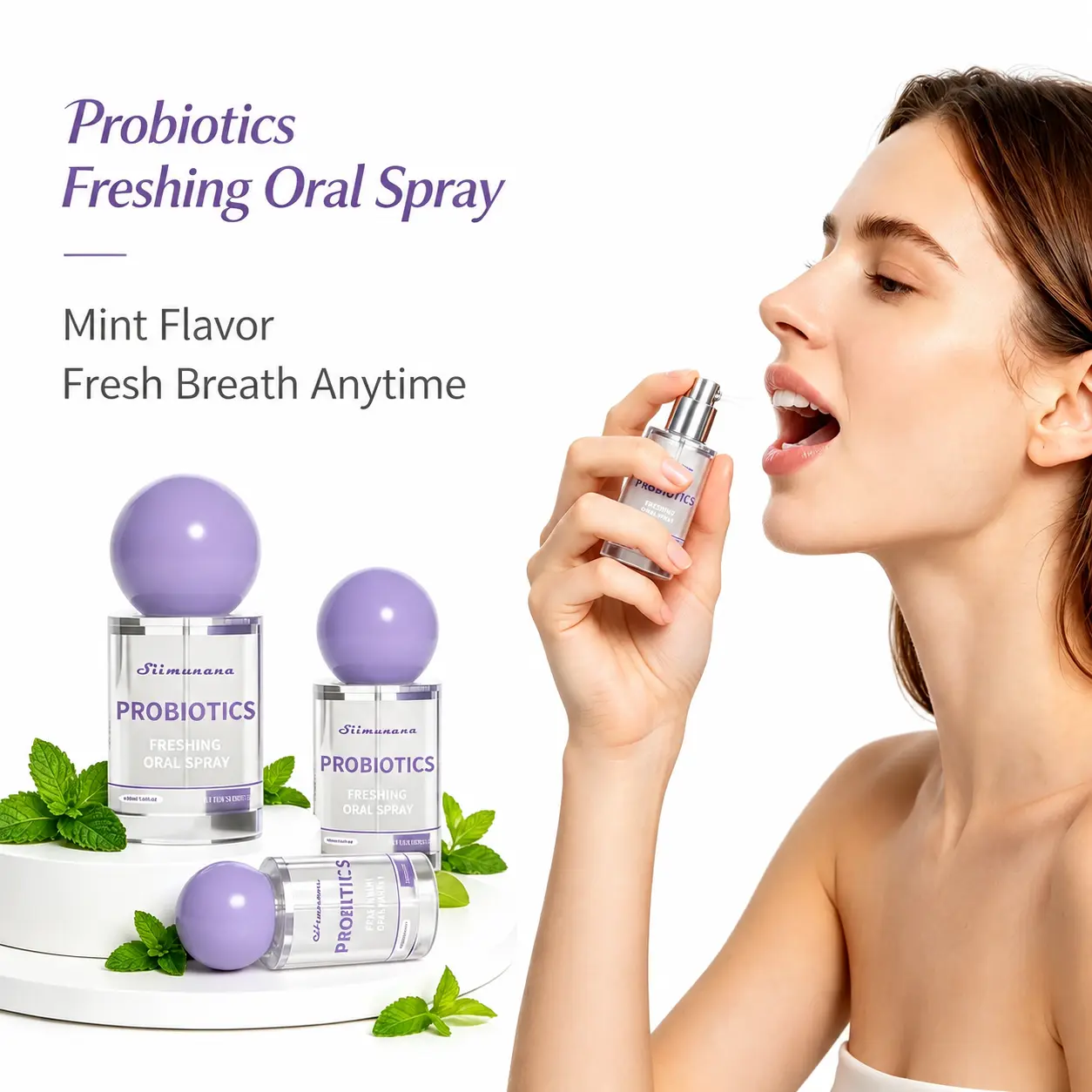 Probiotic Oral Spray – Mint Breath Spray, Sugar-Free & Portable, 15ml Long-Lasting Freshness, Oral Care Essential, 15ml Portable Mist
