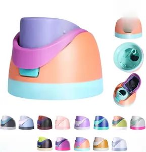 Owala Replacement Lid for Freesip Cup 16oz-40oz, Leakproof BPA-Free One-Button Top, Compatible with 16oz 24oz 32oz 40oz Bottles, Orange-Purple Drinkware Plastic