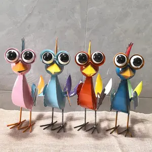Cartoon Bird Design Ornament, 1 Count Modern Iron Art Bird Statue, Desktop Decoration for Home Living Room Bedroom Office