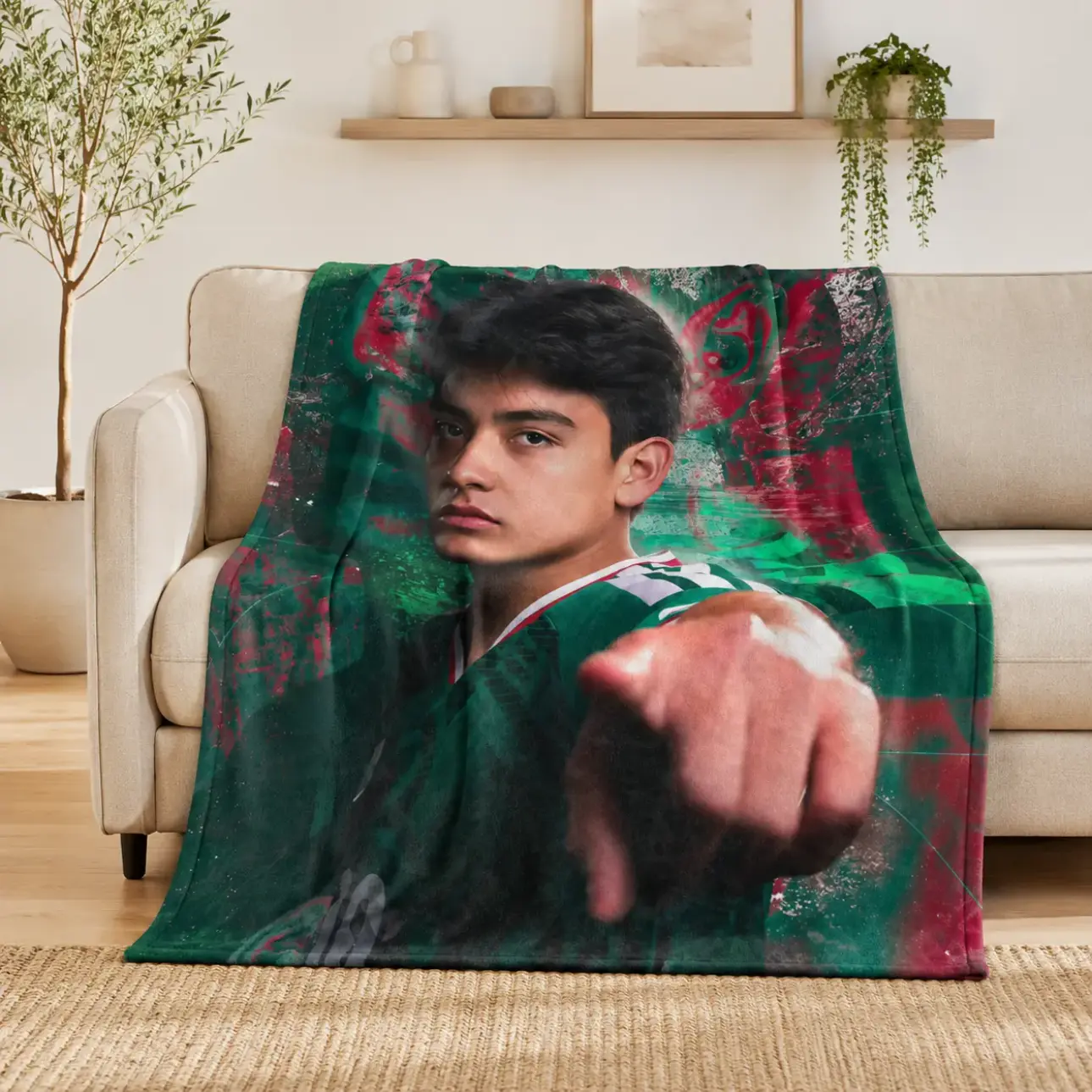 Gilmora Gilberto G. Mora Mexico Soccer Player Throw Blanket, Football Athlete Portrait Graphic Soft Cozy Plush Bed Blanket, Lightweight Warm Blankets for Bedroom Decor, Couch Sofa Living Room, Birthday Gifts for Soccer Fans