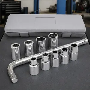 Professional L-Shape Socket Wrench Set, 8-21mm Auto Repair Quick-Change Kit, Non-Slip Handle, Durable Alloy Steel, Anti-Wear System, Mechanic Tool Set for Emergency Vehicle Repairs, Multi-Size Nut Removal