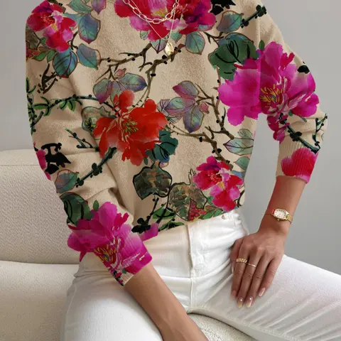 Women's Colorblock Knit Sweater, Casual and Elegant Style Knitwear for Spring, Fall and Winter, Perfect for Holiday & Commuting Wear