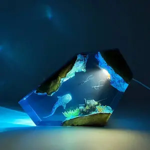 Pirate Ship Resin Lamp, Adjustable Wooden Night Light, USB Creative Home Decor Accessory, Suitable for Living Room Bedroom Office