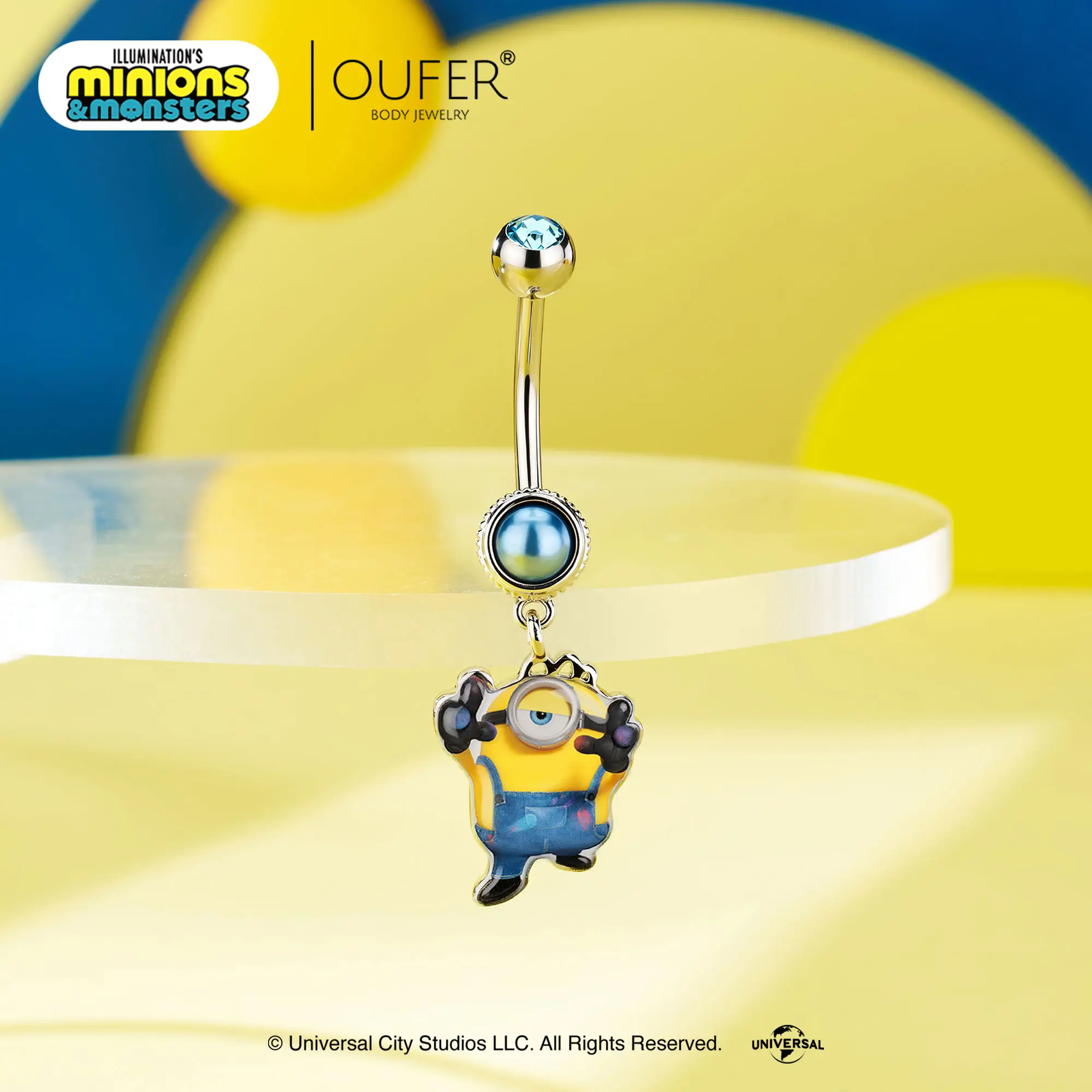 MINIONS × OUFER James Camera Inspired Stainless Steel Belly Button Rings