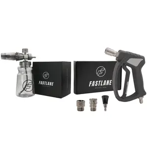 Fastlane Foam Cannon & Swivel Gun Combo - 360° Swivel - 1.1mm and 1.2 mm Orifice - High Quality Stainless Steel - 40° Nozzle -