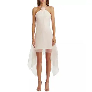 Amanda Uprichard Womens Natalie Mini Rosette Drapey Halter Dress, Size S, NWT