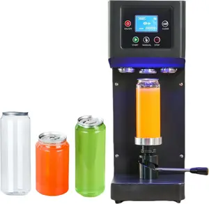 Semi-Automatic Can Sealing Machine- 2.4-6.7 inch Height Adjustable,Commercial soda can sealer machine for Plastic and Aluminum Beer Can (5.5cm in Diam)-Black Cup Sealing Machine