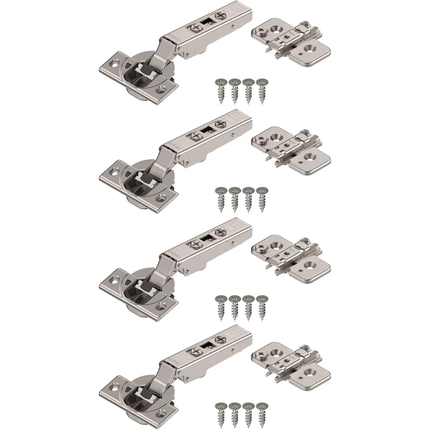 Blum Clip top BLUMOTION Hinge Kit (2 Kits), Full Overlay, 110° Opening Angle,, Soft Close Euro-Style Hinges with Clip Mounting for Frameless Cabinets