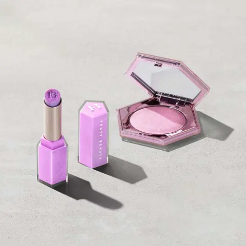Fenty Beauty Sparkle All Over Duo: Gloss Bomb Stix High-Shimmer Lip Gloss Stick + Diamond Bomb All-Over Diamond Veil