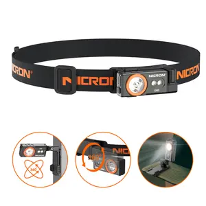 TikTokShopNewYearDeals NICRON D10 Rechargeable LED Headlamp - 500 Lumens, RGB 5 Color Modes, IP54 Waterproof, 360° Rotatable, with Clip & Magnetic Base - Perfect for Hunting, Fishing, Hiking, Camping, Running & Outdoor Adventures High Performance Flashlig