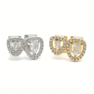 Double sided heart-shaped braces inlaid with peach heart hip-hop braces bingbing rap performance dental accessories