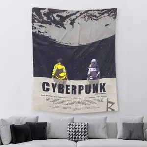 Cyberpunk Edgerunners V2 Lucy and David Flag Banner 3x5ft Tapestry Art Wall Decor Bedroom Dorm Room College Man Cave Game Gifts Decoration Cotton Linen Decorative
