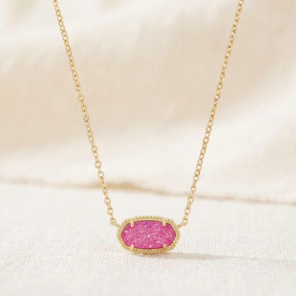 GOLD - HOT PINK DRUSY
