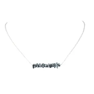 Snowflake Obsidian Chip Necklace