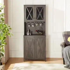 Somerset Craftsman Charcoal Bar Cabinet