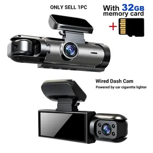 1080P Front & Interior Dual Lens HD Dash Camera Front & Interior Recording | IR Night Vision Car Camera with 3.16" IPS Screen Car Dashcam