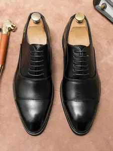 Men's Luxury Business Oxford Shoes, Smoke Color, Handmade Pointed Toe Formal Dress Shoes, Elegant Footwear for Professional Occasions