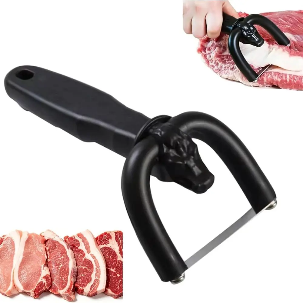 Handheld Meat Fat Trimmer Tool, Non-Slip Handle Fat Remover Manual Meat Trimming Tool Non-Slip Ergonomic Handle Precise Fat Trimming Compact Kitchen Design Easy to Store