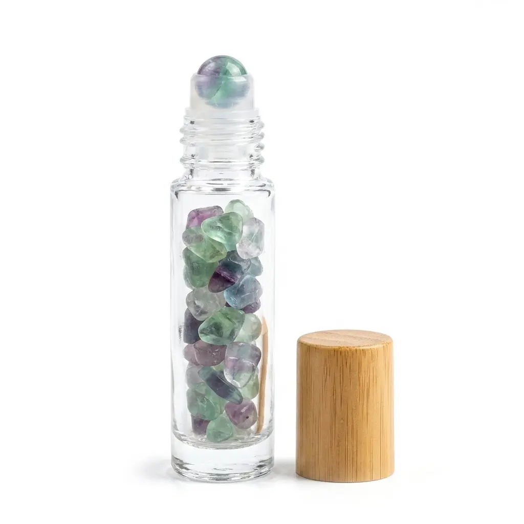 Fluorite Crystal Roller Bottle 10ml Focus and Clarity Oil Bottle