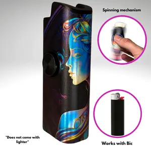 FLKR LYTR: Virgo Fidget Spinner Lighter Case Accessory for Bic lighters