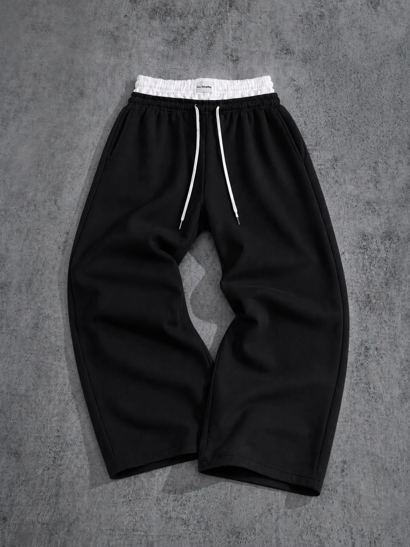 Men's Cotton Long Loose Fit Colorblock Sporty Sweatpants - Baggy Trousers Style, Double Waistband, Drawstring, Casual Street Wear, Machine Washable, for Athletes (Workouts, Weekend Leisure)