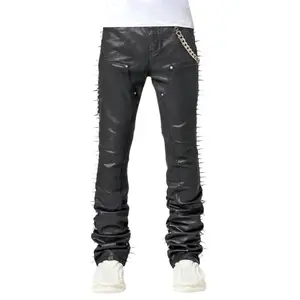 GUAPI OBSIDIAN BLACK SPIKES DENIM