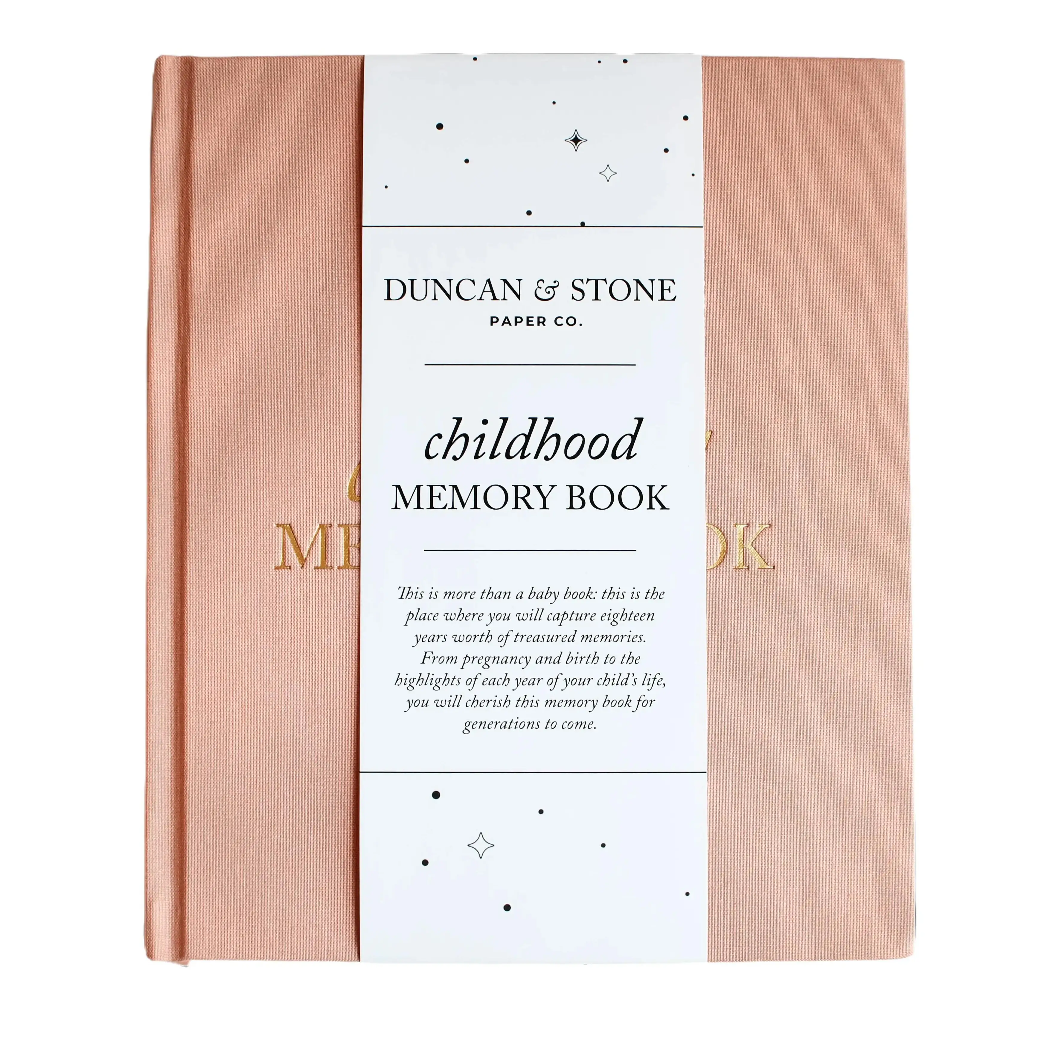 Childhood Memory Book (Cream, 175 Pages) by Duncan & Stone - Milestone & Child Journal from Pregnancy to Year Eighteen – Childhood Memories Journal fo