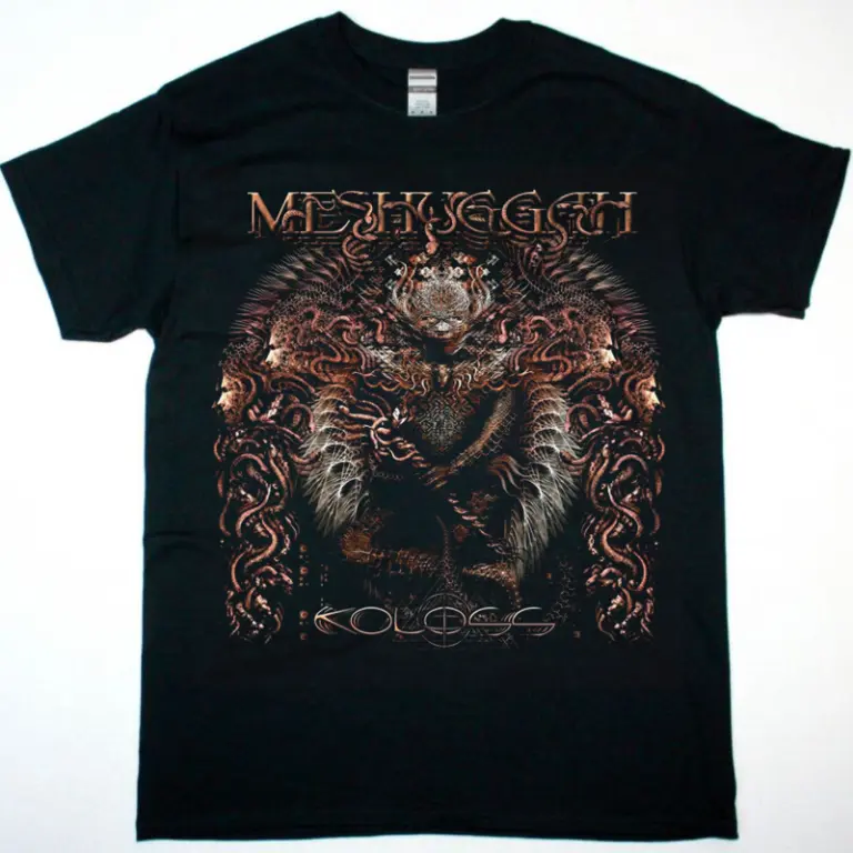 Meshuggah Koloss T-Shirt Vintage Black Shirt Cotton Fabric Soft Collar Menswear Top