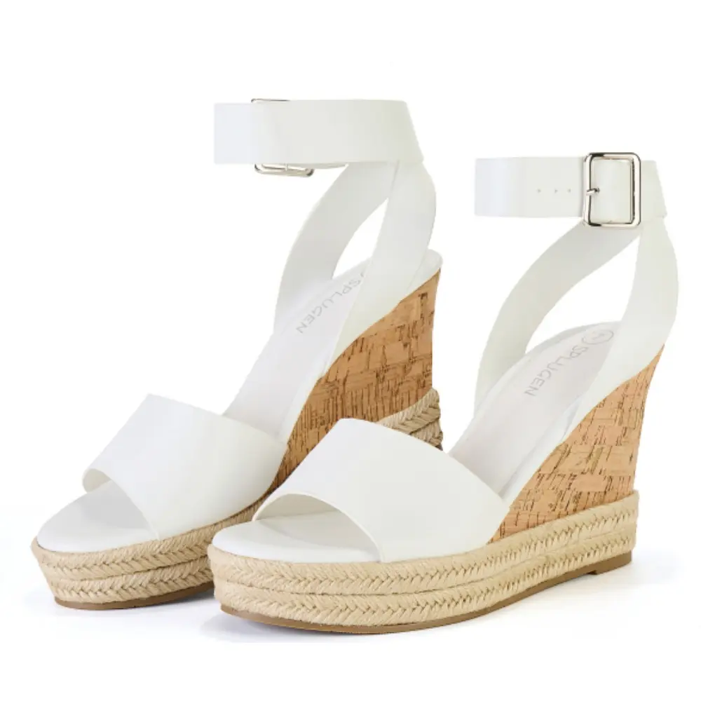 Women's Wedges Platform Sandals Women's Summevibes Espadrille Shoes Ankle Strap&Open Toe