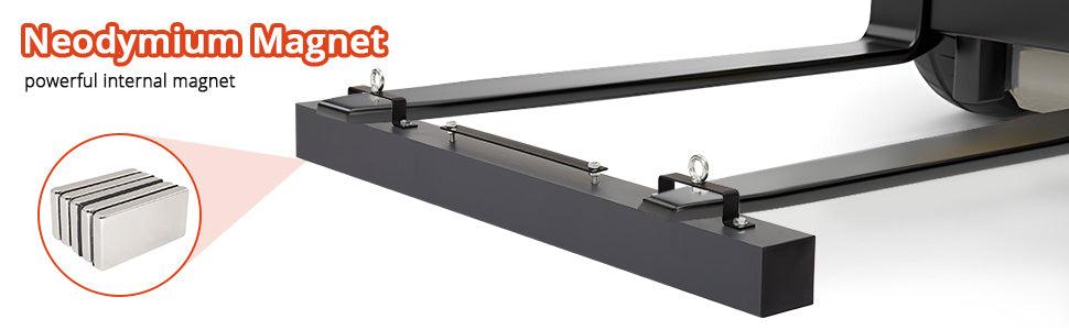 GARVEE Hanging Magnetic Sweeper 60 Inches Heavy-Duty Magnet Sweeper, Nail Magnet Sweeping Tool with 140 LBS Lifting Capacity, Magnet Double Magnetic Force Sweeper Unit, Hanging Magnet for Forklift