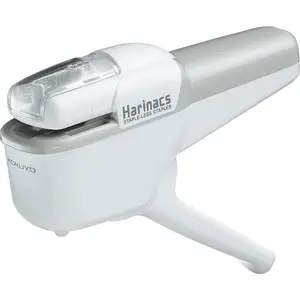 Stapleless Stapler, Portable Staple-Free, 10 Sheets Capacity, White, Imported from Japan