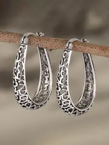 Vintage Hollow Out Design Hoop Earrings, Statement Earrings, Fashion Jewelry for Party, Daily Clothing Decor, Trendy All-match & Exquisite Jewelry for Birthday Gift, Fashionable Hoop Earrings