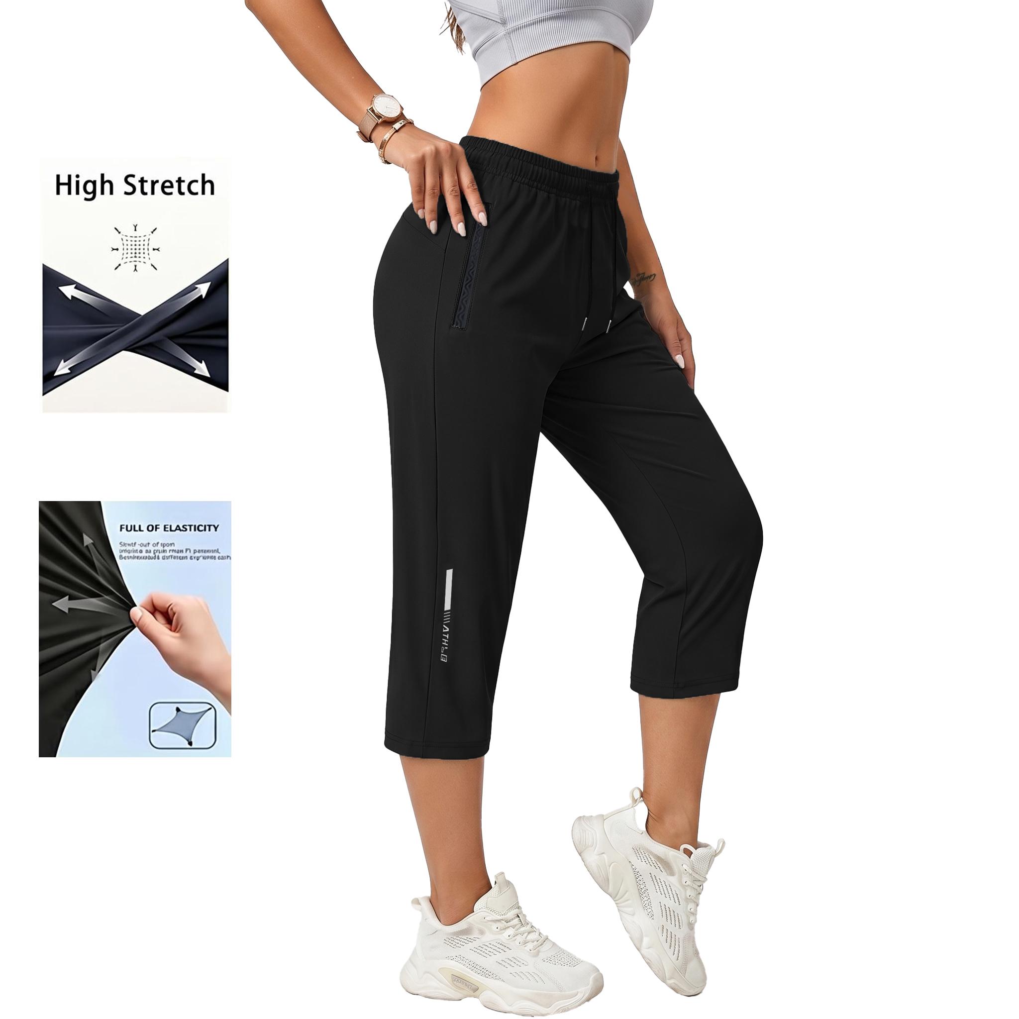 3-pack women’s casual, comfortable loose pants—solid color straight cut with drawstring and pockets; suitable for everyday outings and outdoor activities, perfect for a summer vibe.