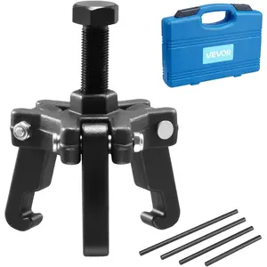 VEVOR Harmonic Balancer Puller Kit, Adjustable 3-Jaw Puller Fits Most Late Model Vehicles, 3-Jaw Pulley Puller Set with 4 Forcing Rods for Removing Harmonic Balancers Without Removing The Radiator