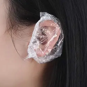 Disposable Ear Covers for Dyeing & Shower Protection, Single use, Waterproof Low Pressure Material, 100 Pieces Pack, Ideal for Beauty & Personal Care