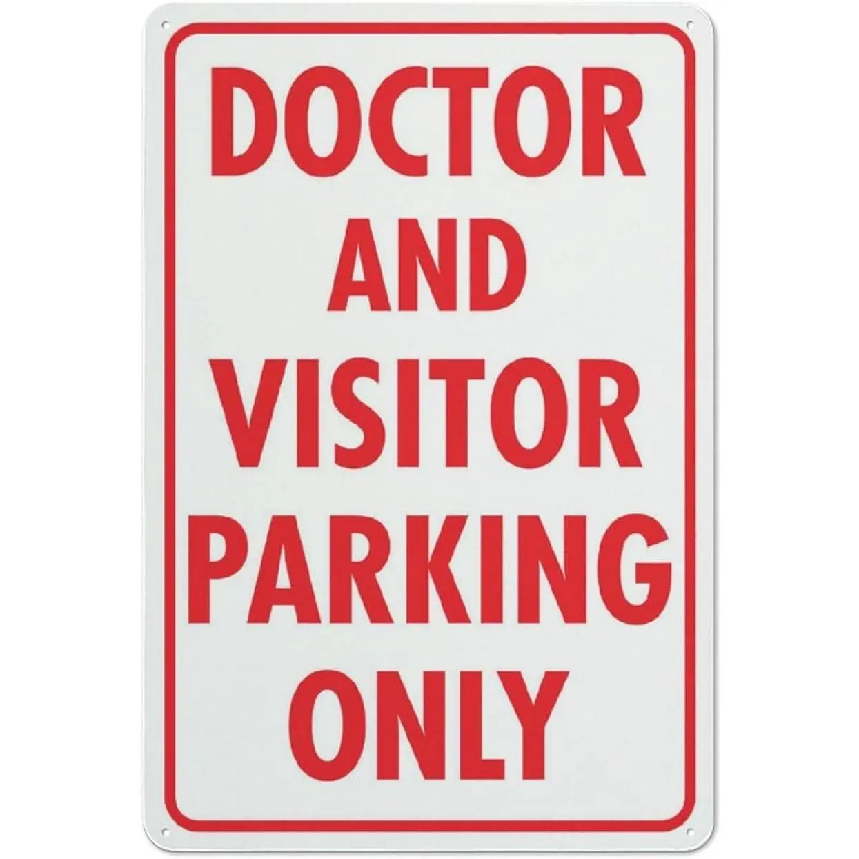 Doctor And Visitor Parking Only Sign Outdoor Metal Sign - 12 X 8 Metal Signs For Business, Workplace, Office, Home, Delivery Signs, Road Signs, Garden Signs