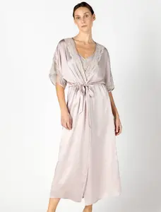 AGATHA NOSTALGIA LONG SILK ROBE