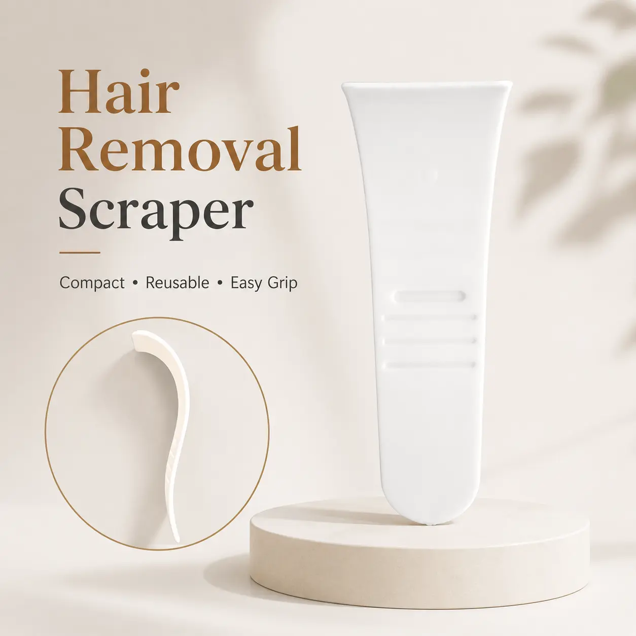 SVELTA BPA-free Hair Removal Scraper Tool, Reusable Skin Care Scraper with Ergonomic Curved Design, Easy Grip, Lightweight Plastic