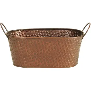 Wald Imports Copper Hammered Metal 13.5" Beverage Bucket/Pail/Tub