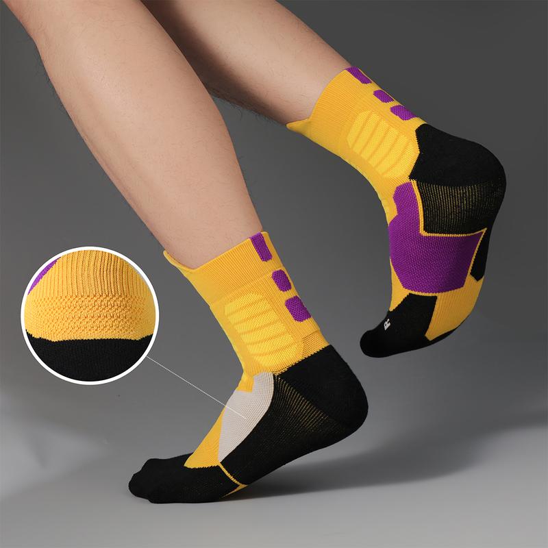 Men's professional sports socks arch support cotton moisture absorption non-slip deodorant basketball players all-season universal sportswear buffer surprise gift