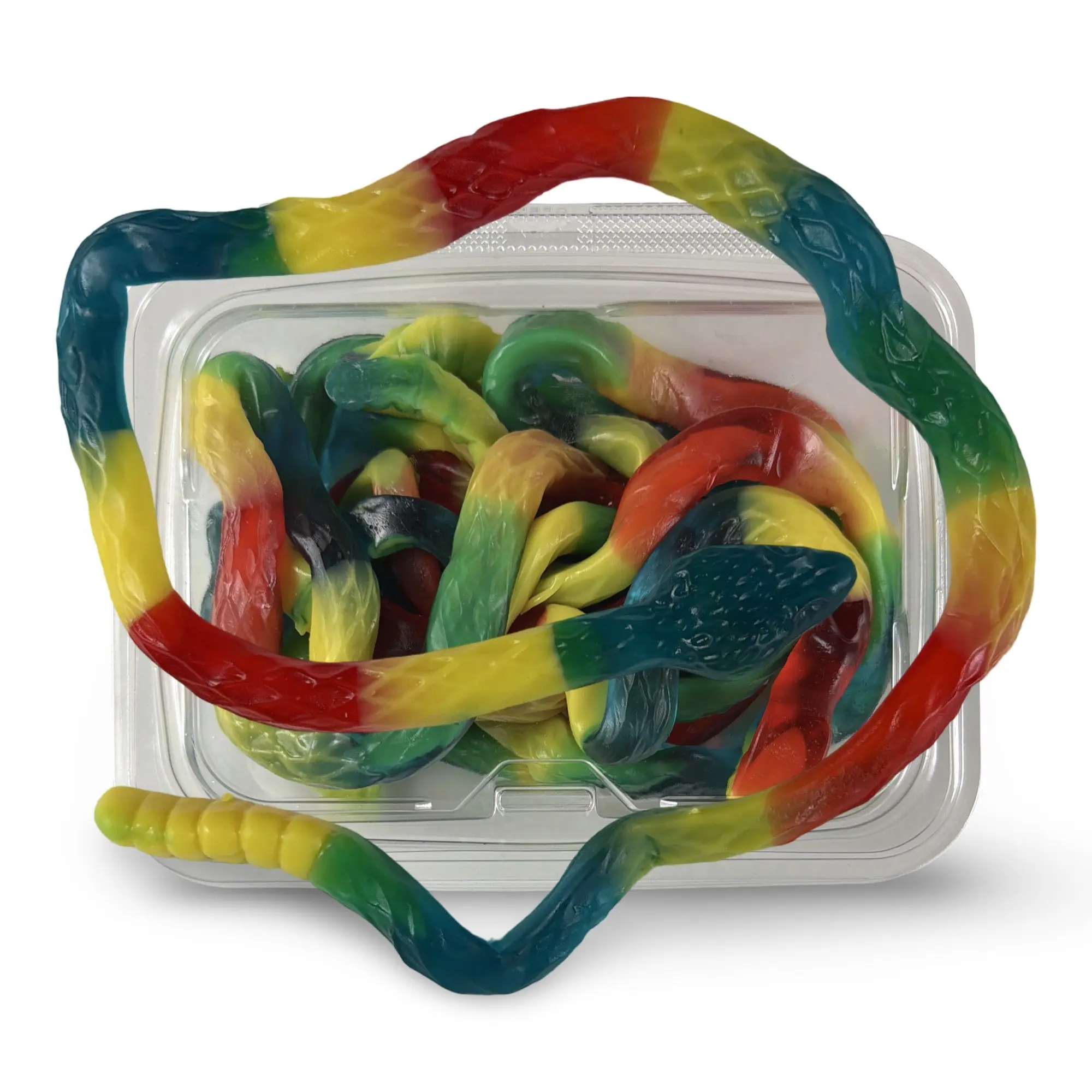 Albanese Giant Gummi Rattlesnake – 27 Inch Gummy Snake | 5 per Tub (~1 lb) | Cherry, Blue Raspberry & Sour Lemon