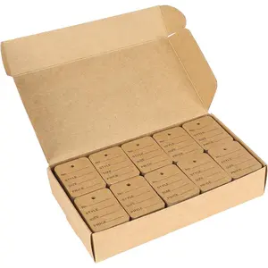 1000 count Price Tags, Brown Clothing Tag for Retail, Small  Paper Tag for Labeling Price, Size, Number, Writable Price Tags for Business Supplies Selling Jewlry, Clothes (1.9" X 1.4")