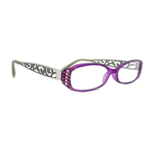 Phoenicia, (Bling) Women Reading Glasses W (Amethyst, Light Amethyst)Genuine European Crystals   (Filigree Temple) NY Fifth Avenue.