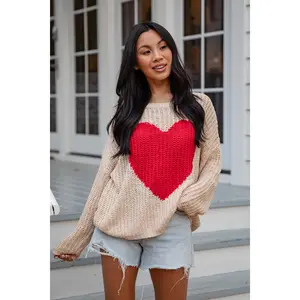 A Perfect Love Heart Beige Sweater